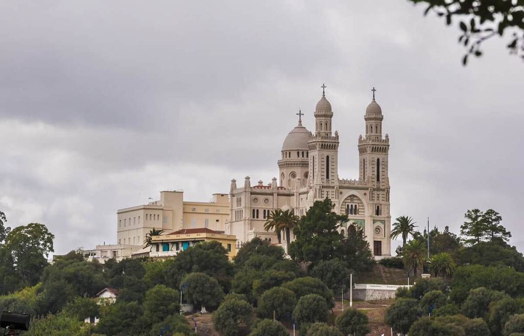 Basilica of Saint Augustine on a wooded hill above Annaba