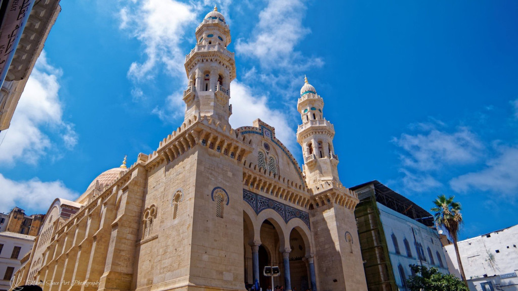 Ketchaoua Mosque in the Casbah of Algiers with its twin minarets