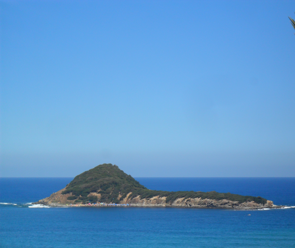 Small wooded island just off the coast at El Aouana in Jijel